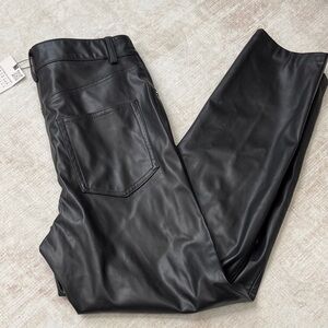 Zara Black Leather Straight Leg